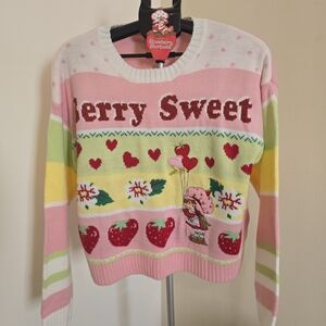 The World of Strawberry Shortcake "Berry Sweet" Striped Knit Sweater Large